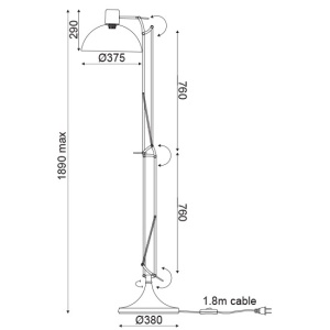 LAMPADAR ACA LIGHTING ML308021BR METAL BRONZ E27