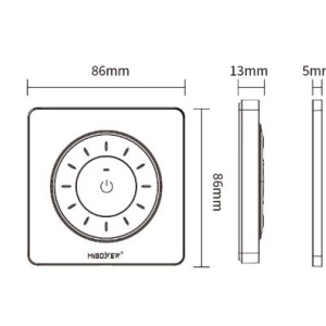 MiBoxer Telecomandă rotundă K3P Monocolor/CCT Perete 1 zonă RF Alb sau Negru - Img 4