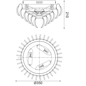 CORP SUSPENDAT ACA LIGHTING VICA353C METAL CROM TRANSPARENT E14