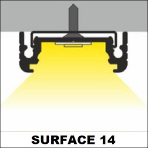 Profil LED aparent SURFACE 14, aluminiu anodizat, lungime 2m - Img 6