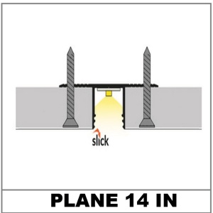 Profil LED încastrat PLANE14 IN, aluminiu neanodizat, lungime 2m - Img 7