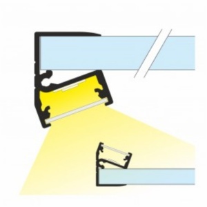 Profil LED pentru sticlă EDGE 10, aluminiu neanodizat, lungime 2m - Img 4