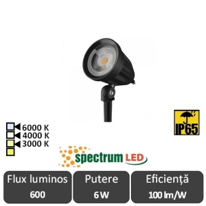 Spectrum LED Proiector Iluminat Grădină Flori 6W 3000/4000/6000K IP65