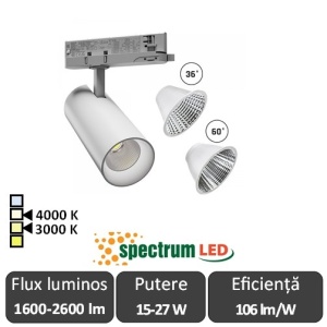 SPECTRUM Reflector interior Andromeda Alb sau Negru 15-27W 3000/4000K