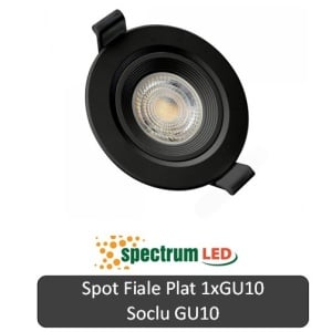 SPECTRUM Spot Fiale Plat 1XGU10 ramă albă sau neagră
