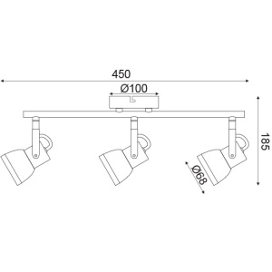 CORP ILUMINAT ACA LIGHTING MC167793R METAL RUGINIU GU10