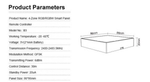 Telecomanda perete MiBoxer wireless 4 zone RGB/RGBW - Img 6