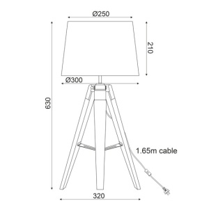 CORP ILUMINAT ACA LIGHTING TF17701TOBB METAL NEGRU TEXTIL BEJ LEMN ANTIC E27