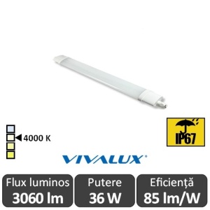 Vivalux KENT LED 36W 4000K Alb-Neutru IP65