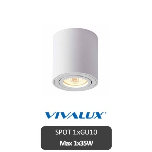 VIVALUX Spot OZZY Rotund Alb sau Negru 1XGU10