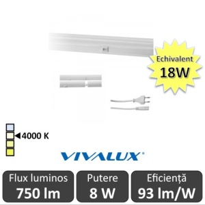 Vivalux Tub SPICA LED 8W T5 580mm 4000K alb-neutru