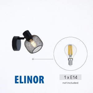 Aplică Spot orientabil VIVALUX ELINOR SP958-1R, 1 x E14, Max 25W, Negru - Img 3