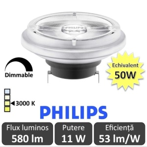 Bec LED Philips - MASTER LEDspot LV AR111 D 11-50W 24D 930 alb-cald