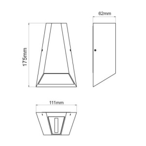 Corp exterior aparent arhitectural PYRAM 6W IP54 - Img 3