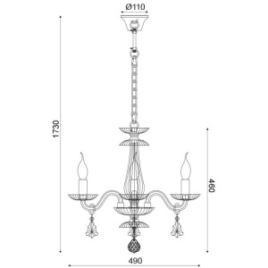 CORP SUSPENDAT ACA LIGHTING BLK80383PCMG METAL AURIU SAMPANIE E14