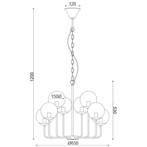 CORP SUSPENDAT ACA LIGHTING OD905808PCL METAL NEGRU STICLA TRANSPARENTA E14
