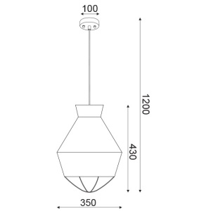 CORP SUSPENDAT ACA LIGHTING V371961PY METAL NEGRU TEXTIL PORTOCALIU ALB E27