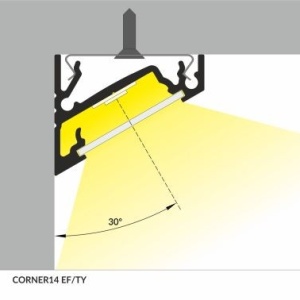 Profil LED de colț CORNER 14, alb, lungime 2m - Img 3