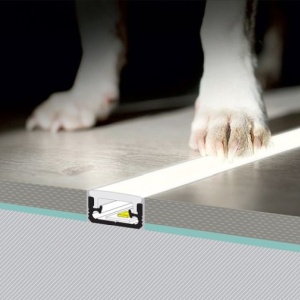 Profil LED de pardoseală FLOOR8, aluminiu anodizat, lungime 2m - Img 4