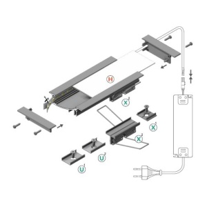 Profil LED încastrat FLAT 8, alb, lungime 3m - Img 2