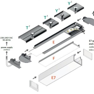 Profil LED încastrat GROOVE14, alb, lungime 2m - Img 5