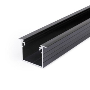 Profil LED încastrat LINEA IN 20, negru, lungime 2m