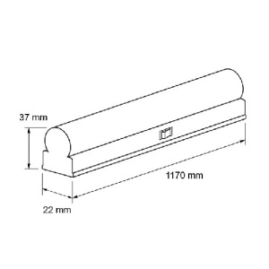 Ultralux Tub LED Thermoplastic 14W T5 1200mm 6000K alb-rece - Img 2