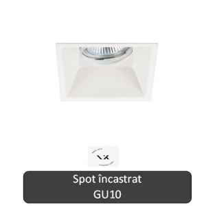 VK Light Spot pătrat 1XGU10 alb sau negru IP20 aluminiu
