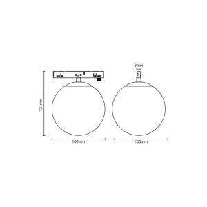 ACA Pendul șina magnetică slim TOB 7W 3000/4000K Negru - Img 2
