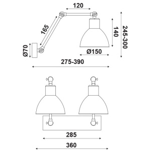 APLICA ACA LIGHTING EG168872WR METAL RUGINIU ALAMA E27