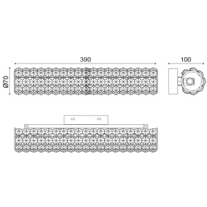 APLICA ACA LIGHTING LIANNA383W METAL CROM TRANSPARENT G9