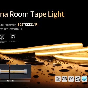 Bandă LED flexibilă de saună Premium COB 10W/m 320led/m CRI90 24V, IP67,rolă 5m - Img 3