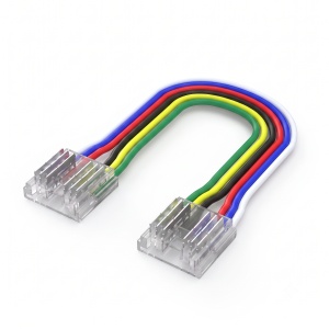 Conector dublu imbinare cu cablu bandă LED RGBW 12mm 3.5A