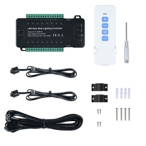 Controler Smart Iluminat Scări Negru 16 Trepte cu telecomandă și 2 senzori - Img 2