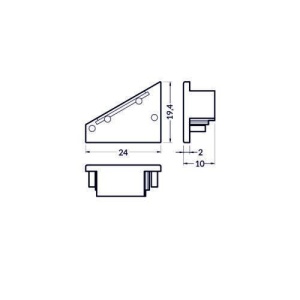 Element capat profil LED Corner14 -set 2buc - Img 3