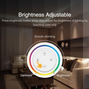 Kit RGB MiBoxer Dimmer și telecomandă albă perete RF, 12A, 12-24V - Img 4