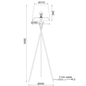 LAMPADAR ACA LIGHTING ML307211FB METAL STUF MARO E27