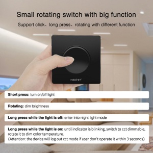 MiBoxer Dimmer Rotativ Monocolor/CCT Perete 1 zonă RF Alb sau Negru - Img 4