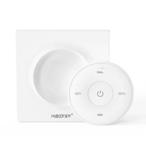MiBoxer Telecomandă rotundă K2 Monocolor/CCT Perete 1 zonă RF Alb sau Negru - Img 3
