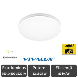 Plafonieră LED Vivalux NANCY Alb CCT 12-18-24W