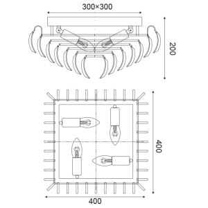 CORP SUSPENDAT ACA LIGHTING VICA404C METAL CROM TRANSPARENT E14