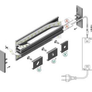 Profil LED aparent BACK 10, aluminiu, lungime 2m - Img 2