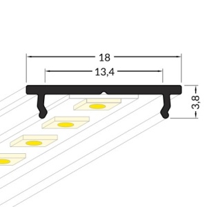 Profil LED aparent FIX 12, aluminiu, lungime 2m - Img 2