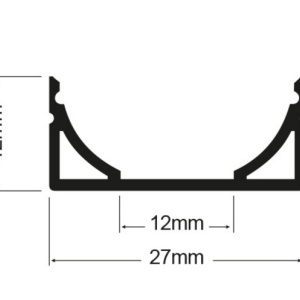 Profil LED lat tip A211, pentru montaj aparent, lungime 2m - Img 2