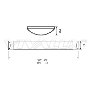 Vivalux FLAT LED 36W 1,2M 4000K Alb-Neutru - Img 2