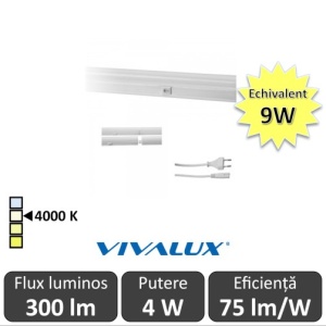 Vivalux Tub SPICA LED 4W T5 320mm 4000K alb-neutru