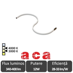 ACA Mini Neon șina magnetică slim NEO 12W 3000/4000K Negru