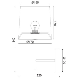APLICA ACA LIGHTING ML307211WB METAL STUF MARO E14