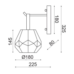 CORP ILUMINAT ACA LIGHTING V371481WG METAL CROM FUMURiU STiCLA E27