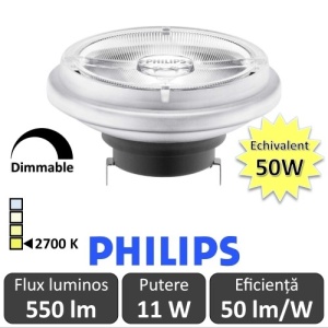 Bec LED Philips - MASTER LEDspot LV AR111 D 11-50W 40D 927 alb-cald